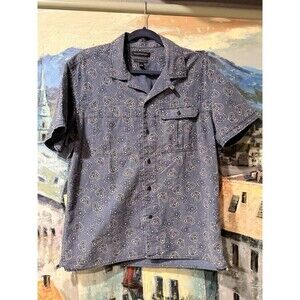 Banana Republic Paisley Camp/Cuban Short Sleeve Button Down Shirt Mens Large
